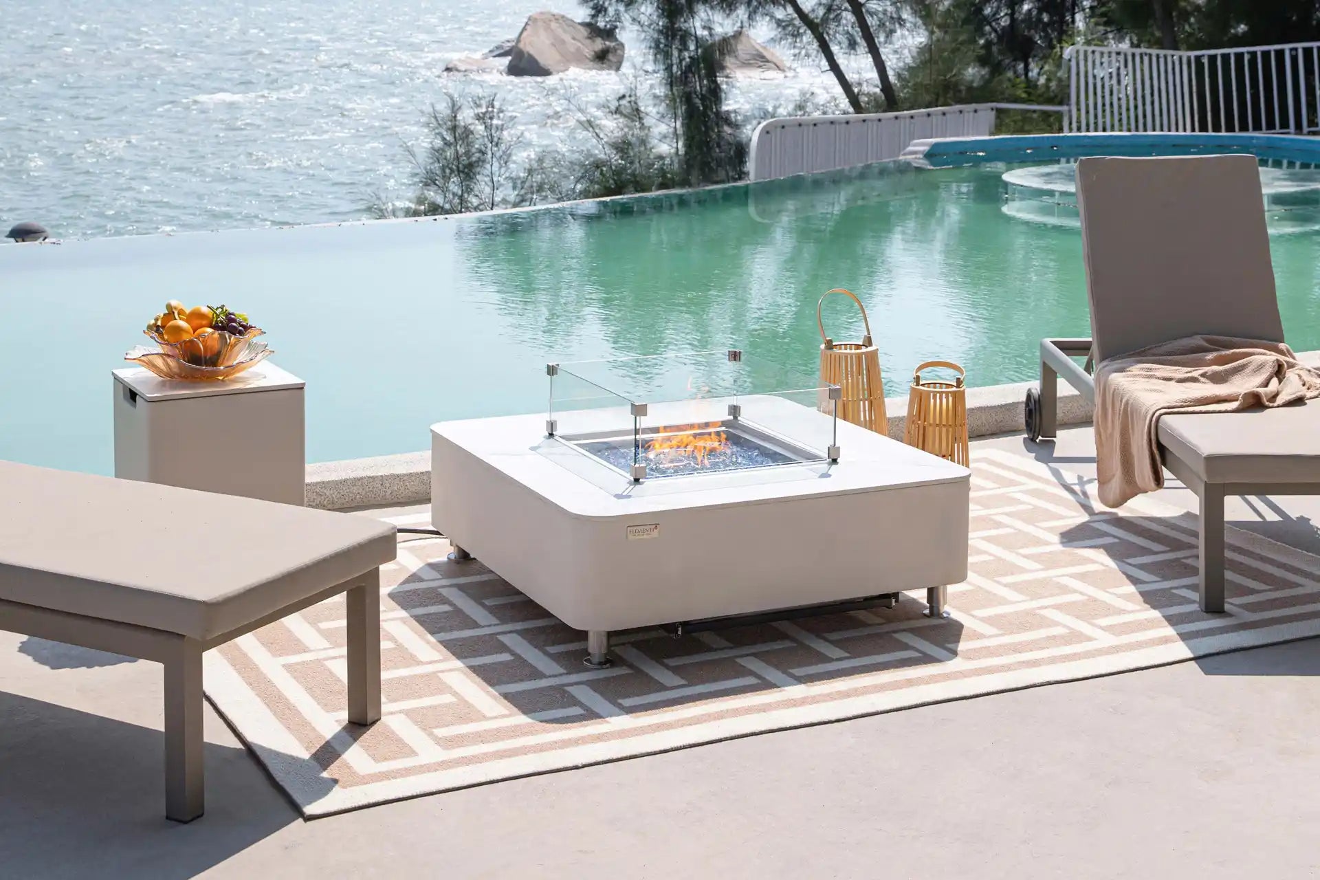 Elementi annecy porselein vuurtafel gas