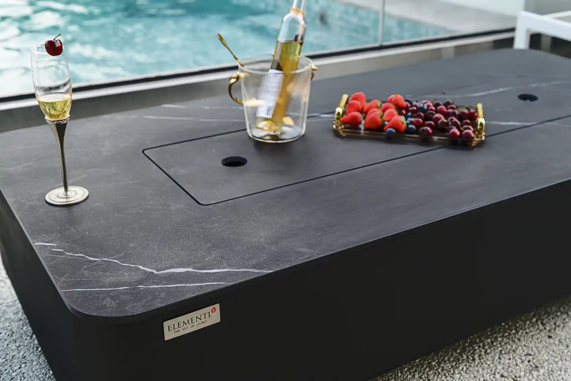 Elementi valencia porselein vuurtafel gas