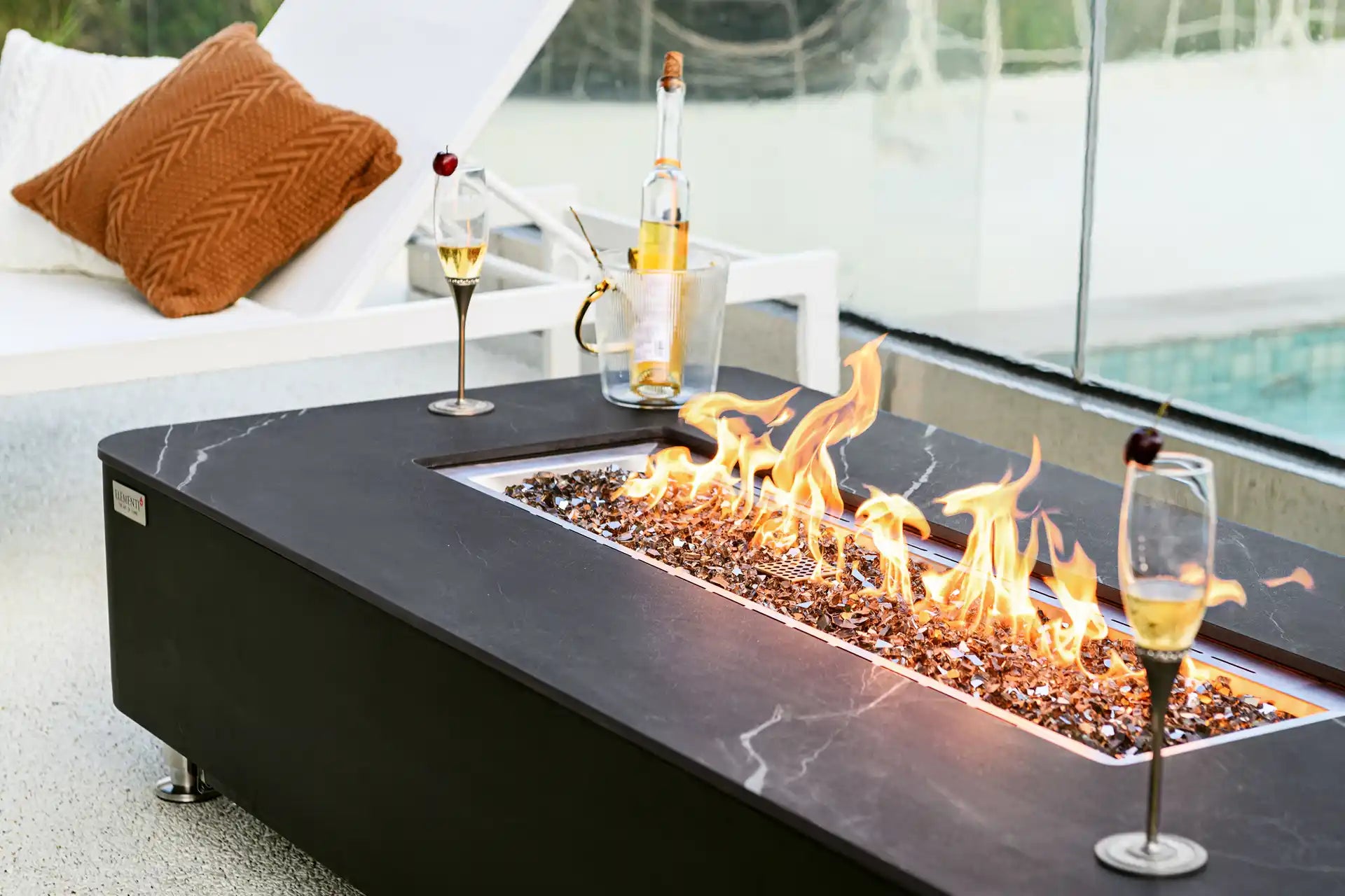 Elementi valencia porselein vuurtafel gas