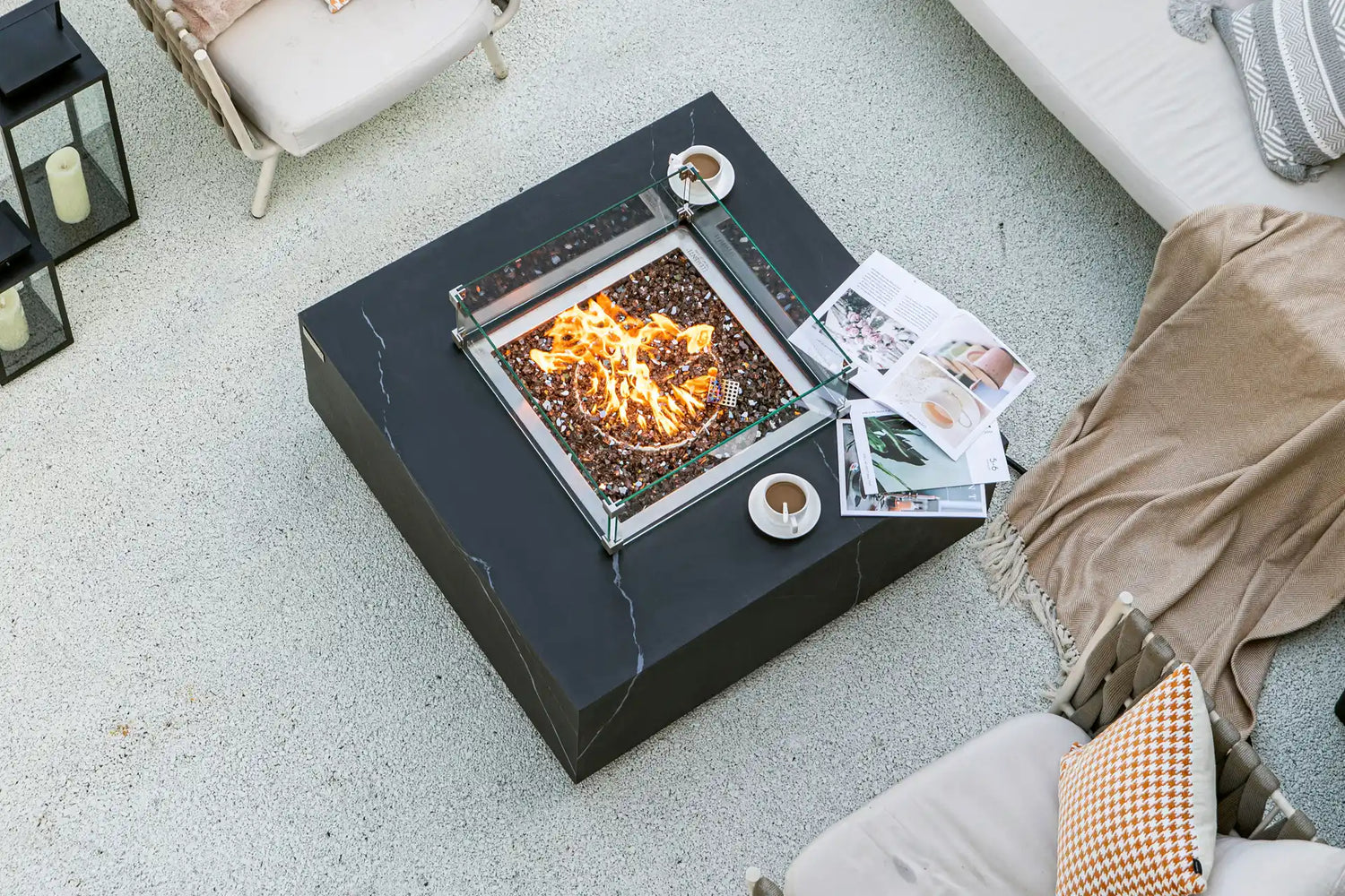 Elementi sofia porselein vuurtafel gas