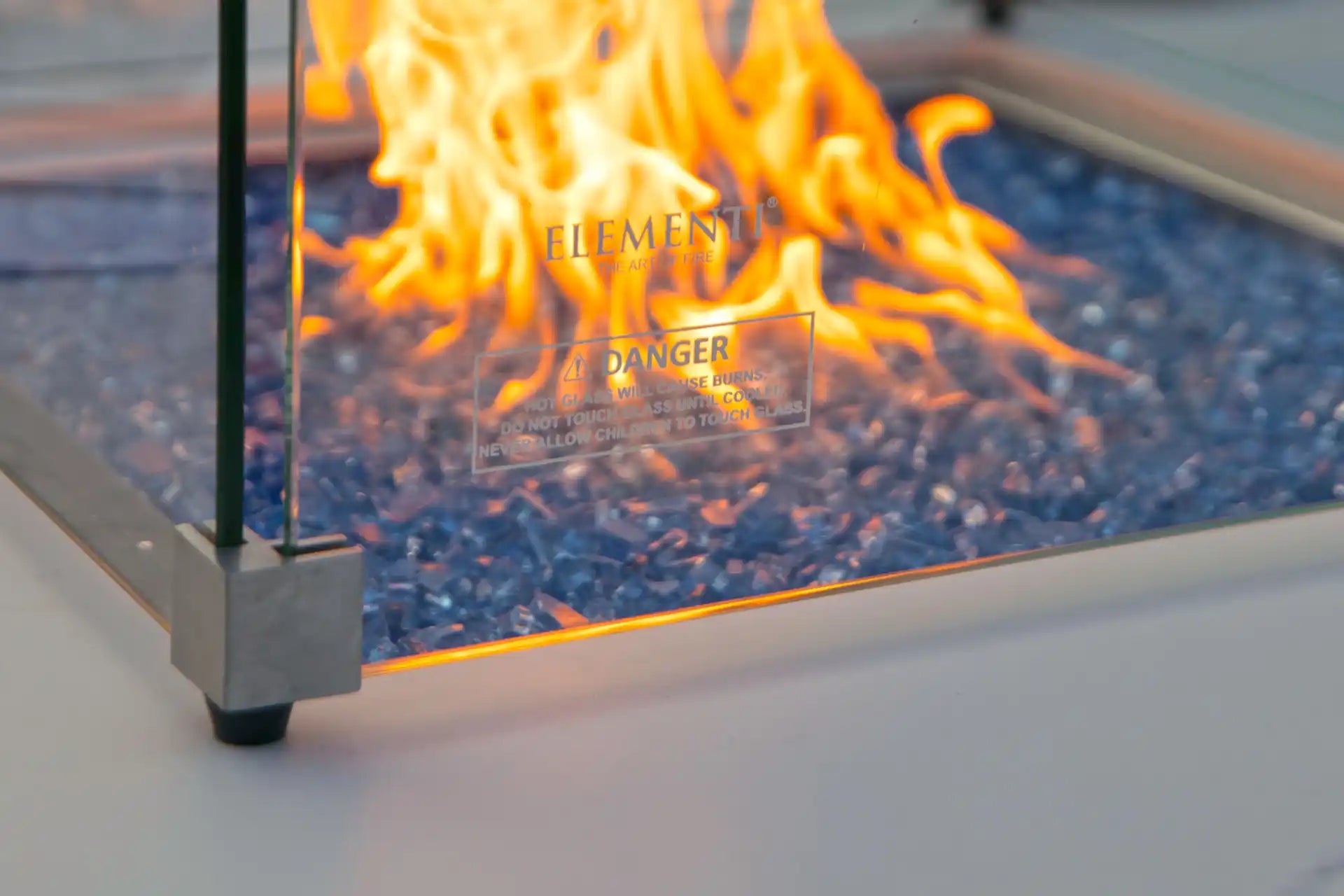 Elementi bianco porselein vuurtafel gas