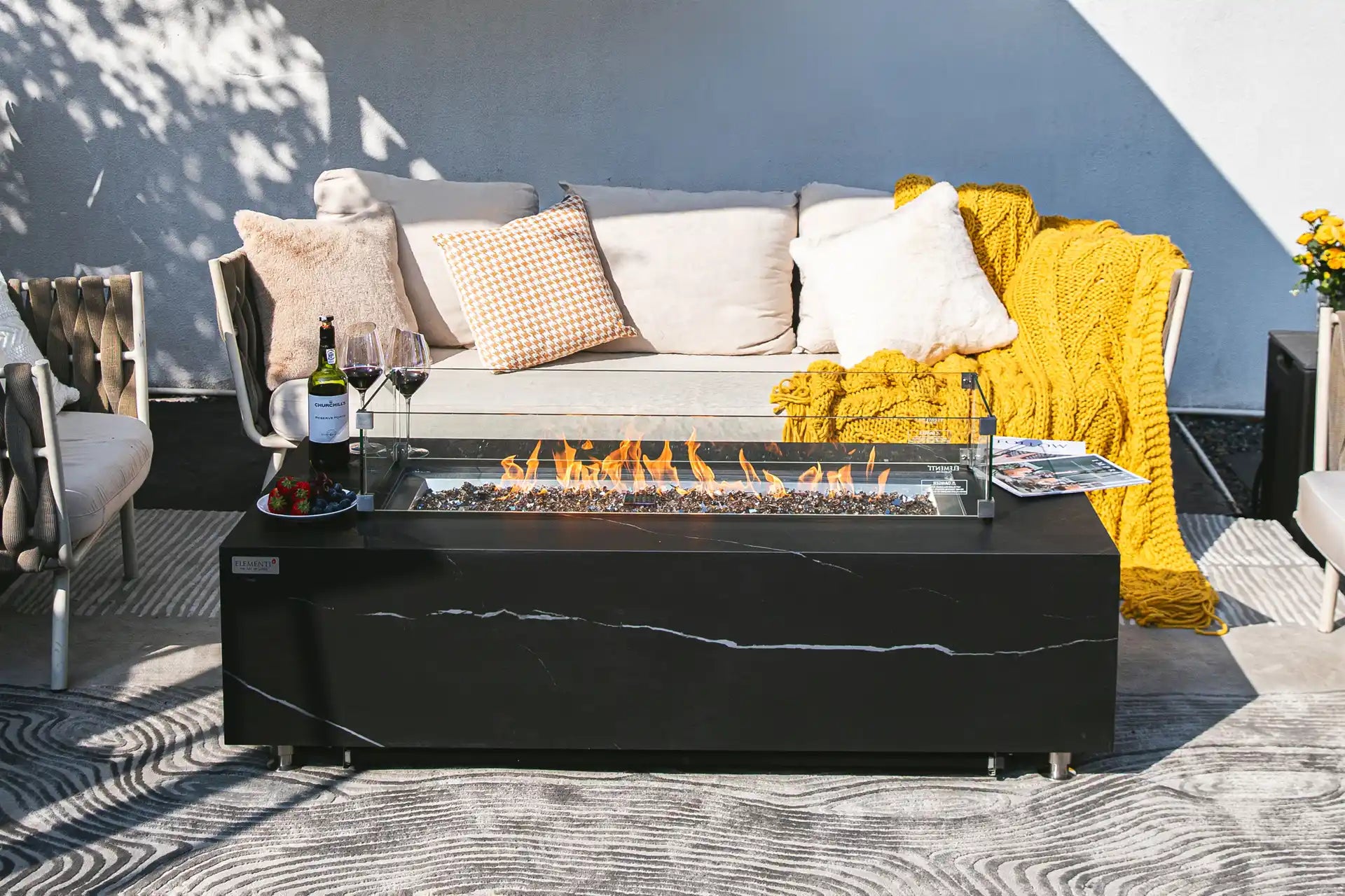 Elementi varna porselein vuurtafel gas