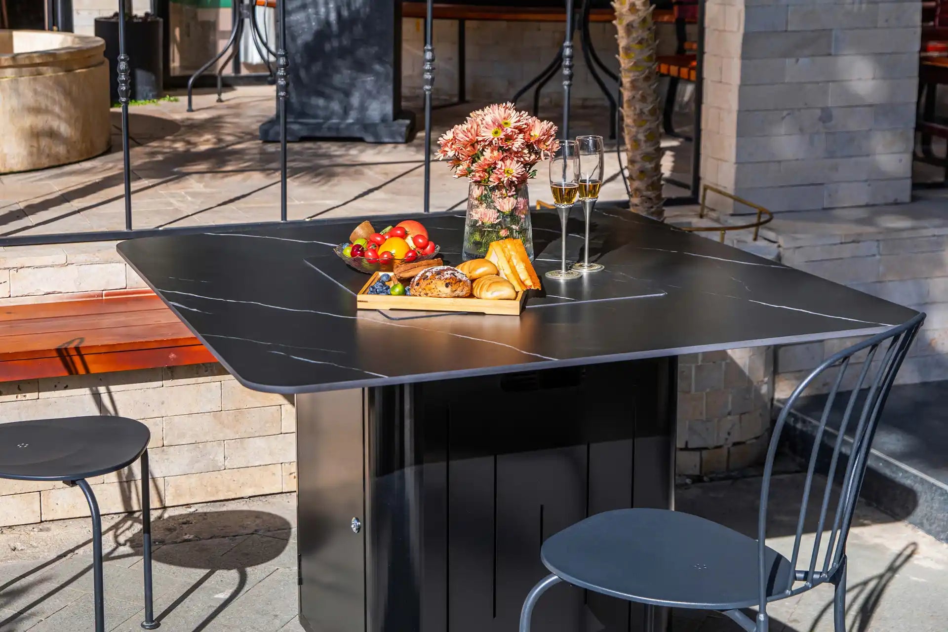 Elementi brugge porselein vuurtafel gas