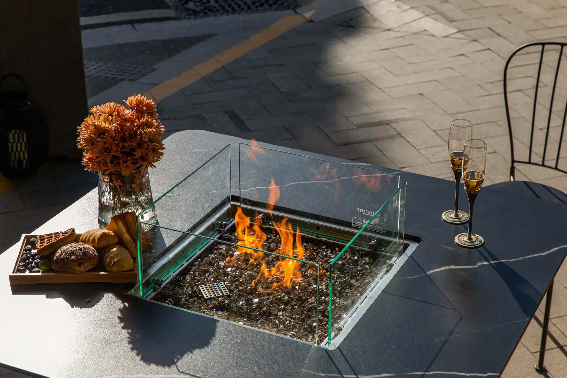 Elementi brugge porselein vuurtafel gas