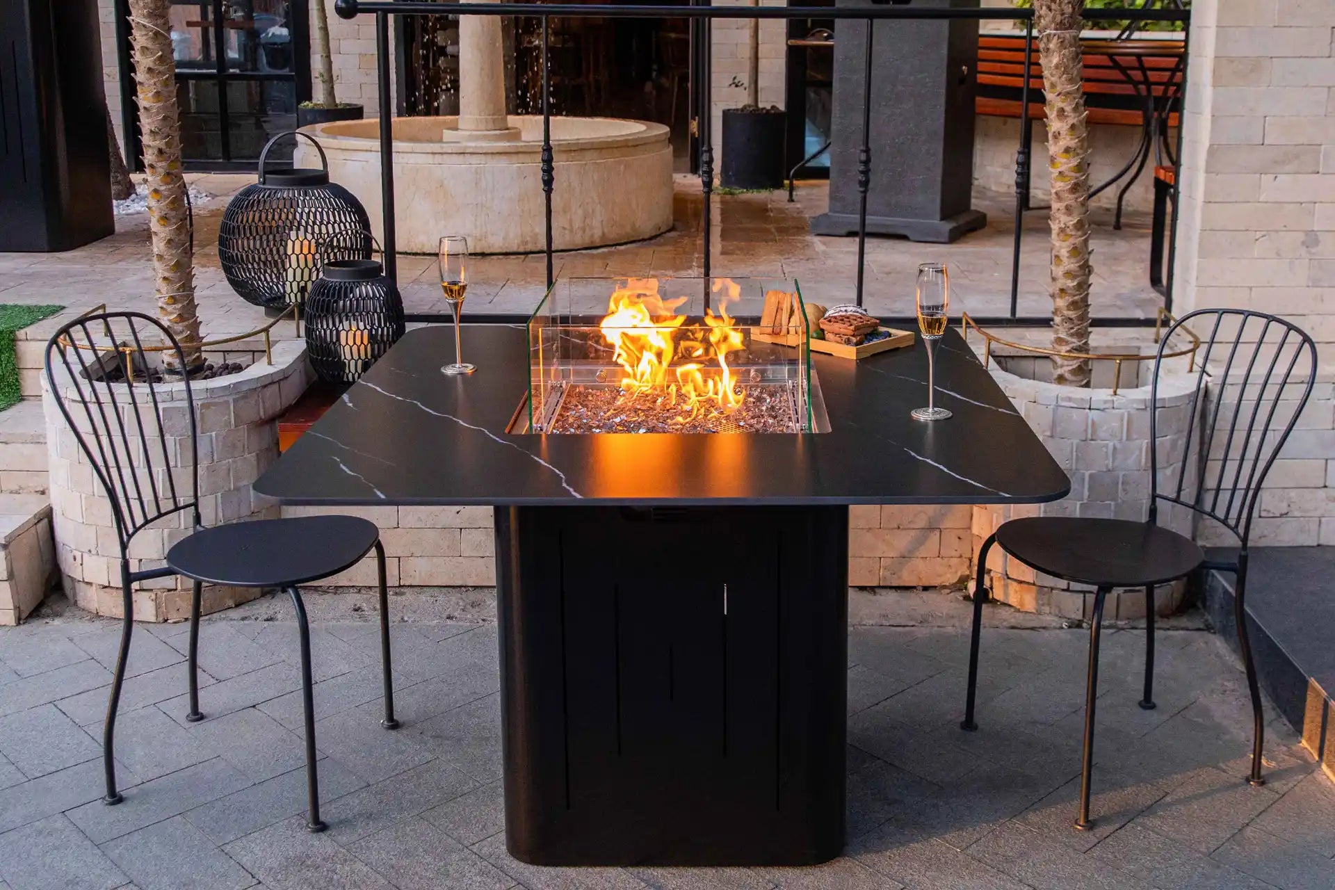 Elementi brugge porselein vuurtafel gas