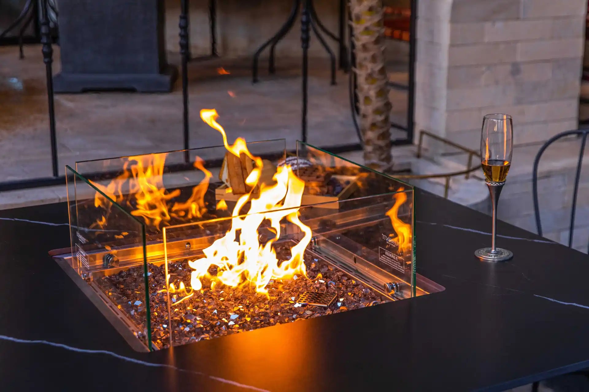 Elementi brugge porselein vuurtafel gas