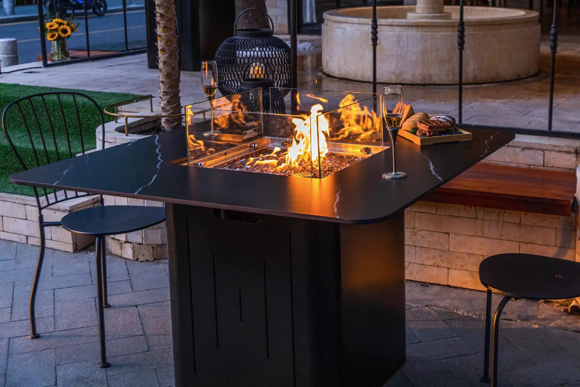 Elementi brugge porselein vuurtafel gas