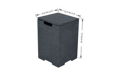 Elementi gasfles cover donkergrijs vierkant 45cm