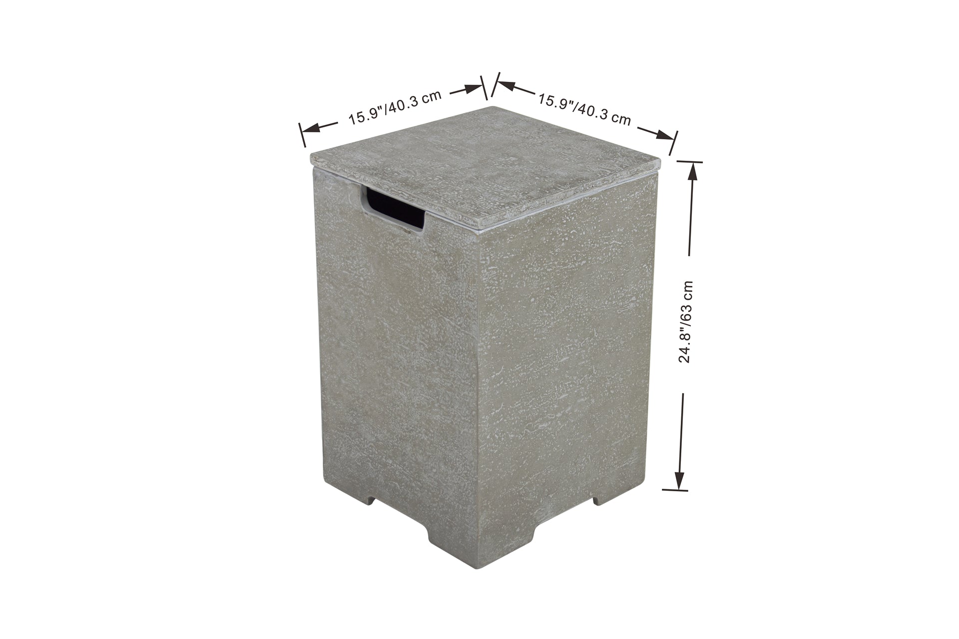 Elementi gasfles cover lichtgrijs vierkant 45cm