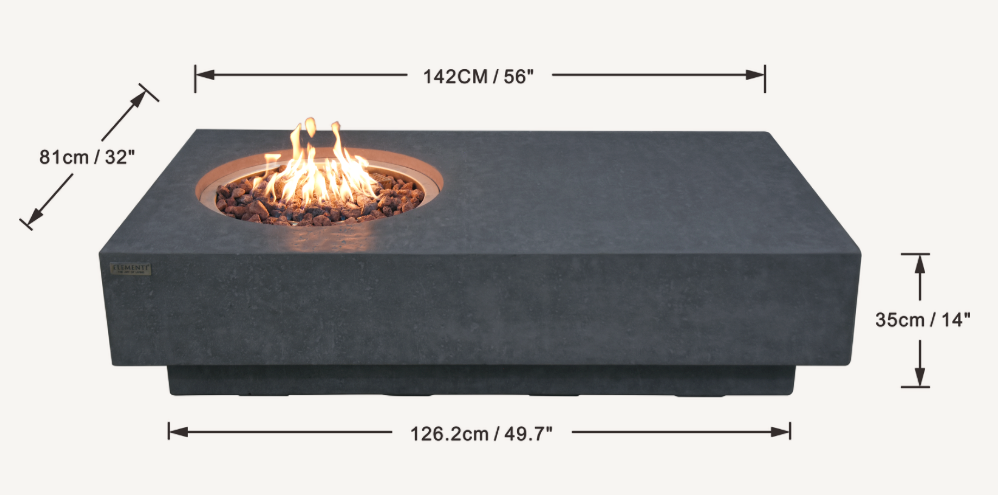 Elementi metropolis vuurtafel gas