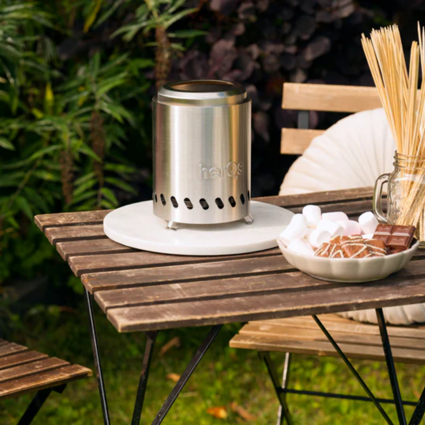 HerQs smokeless firepit mini orbit