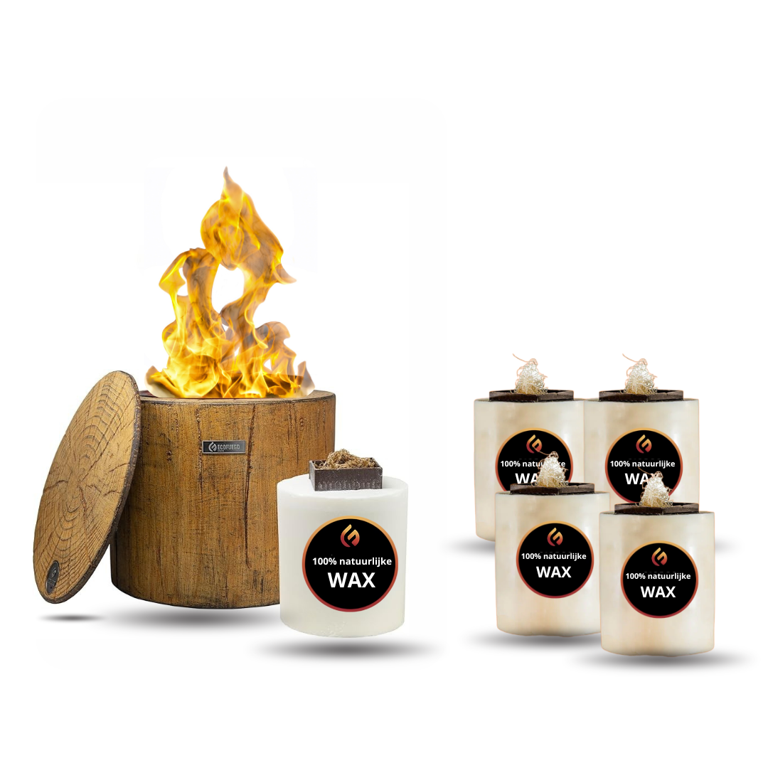 EcoFuego el fuego vuurkorf met 4 navulkaarsen