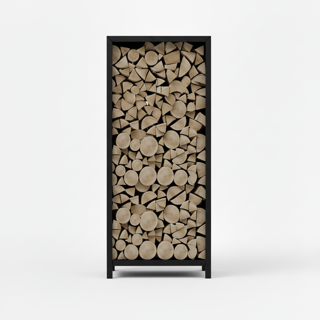 Houtopslag zwart gepoedercoat 180x80x40cm