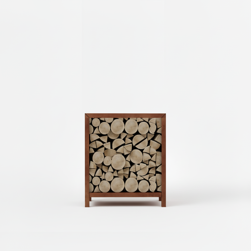 Houtopslag cortenstaal 100x80x40cm