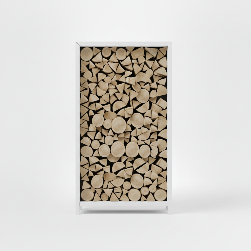 Houtopslag wit gepoedercoat 180x100x40cm