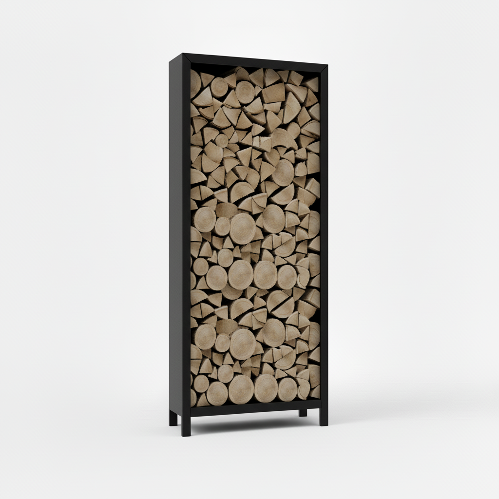 Houtopslag zwart gepoedercoat 180x80x40cm