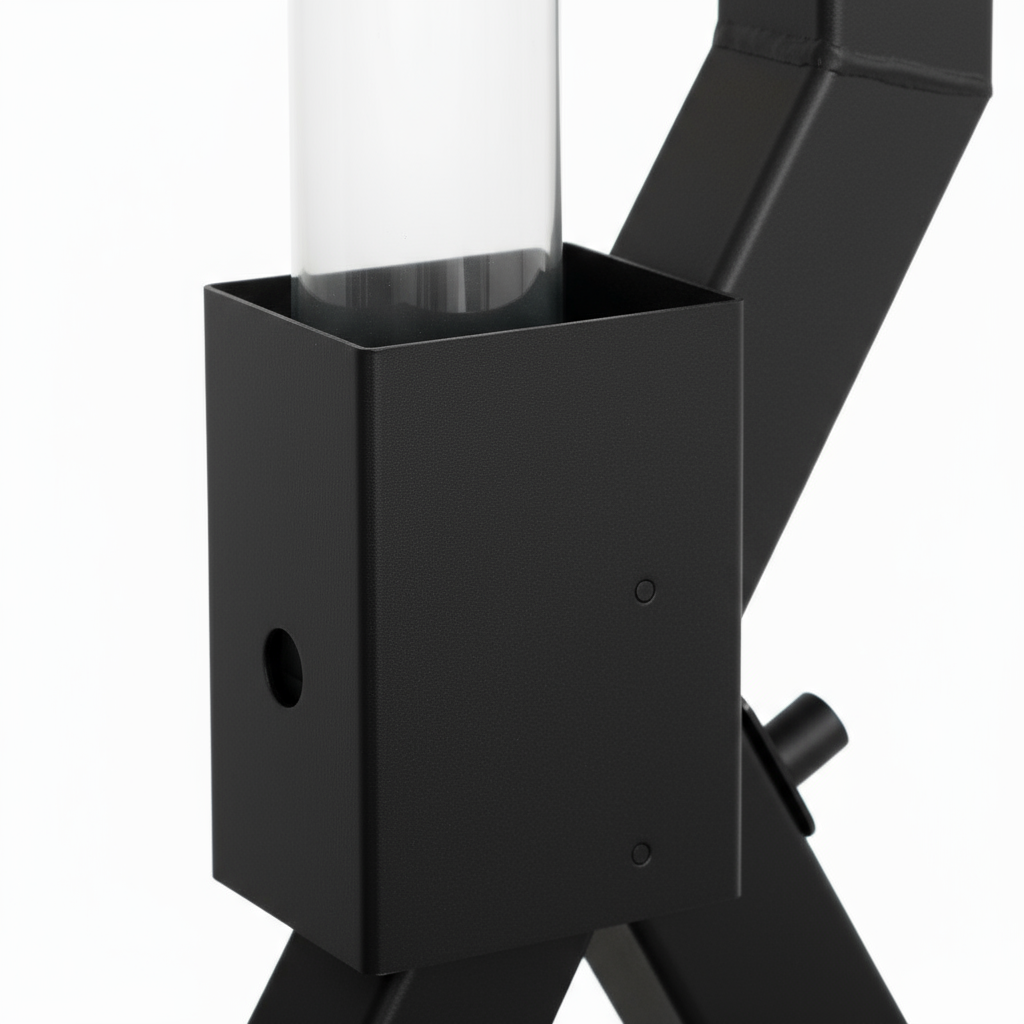 Close-up detail zwarte terrasverwarmer