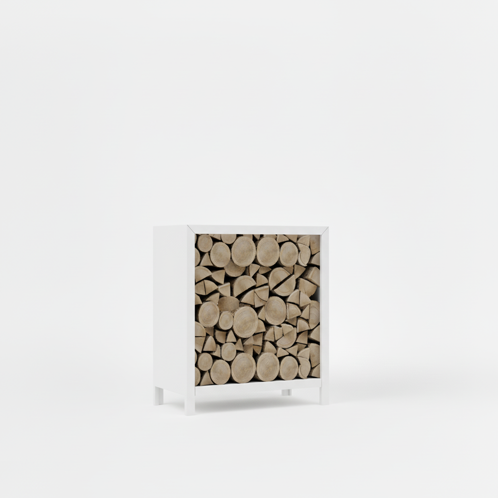 Houtopslag wit gepoedercoat 100x80x40cm