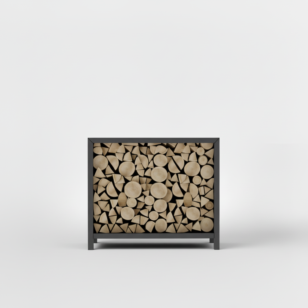 Houtopslag antraciet gepoedercoat 100x120x40cm