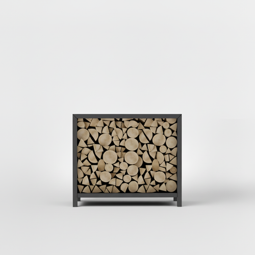 Houtopslag antraciet gepoedercoat 100x120x40cm