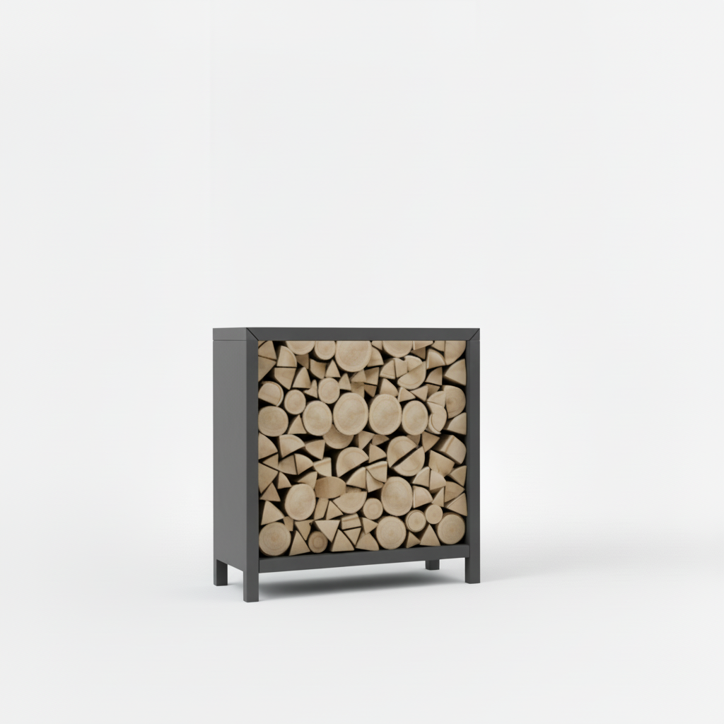 Houtopslag antraciet gepoedercoat 100x100x40cm