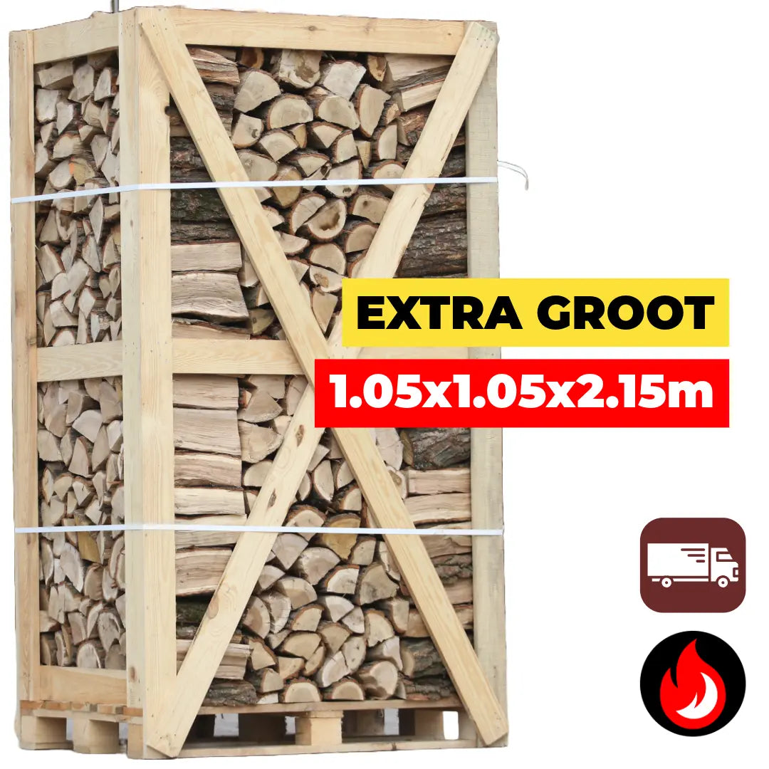 Extra Grote Pallet Eiken Haardhout - 33cm