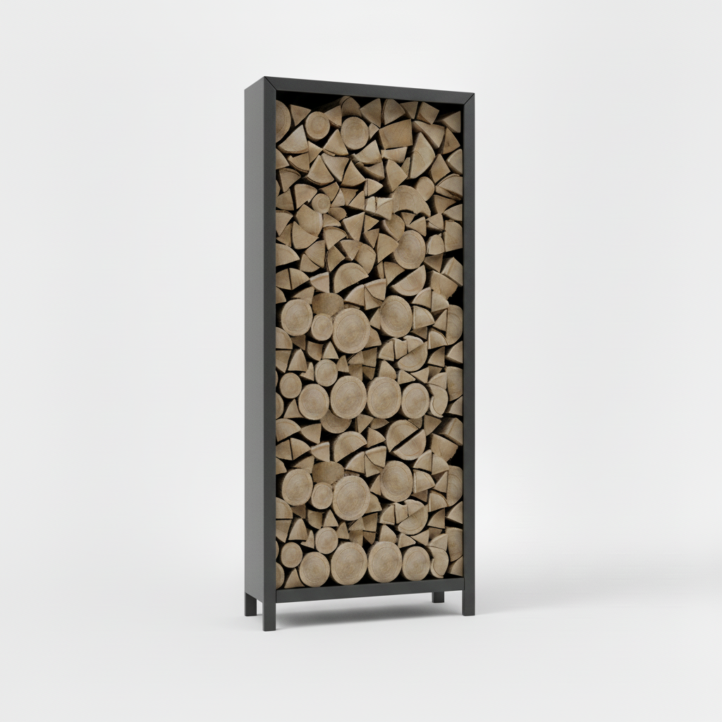 Houtopslag antraciet gepoedercoat 180x80x40cm