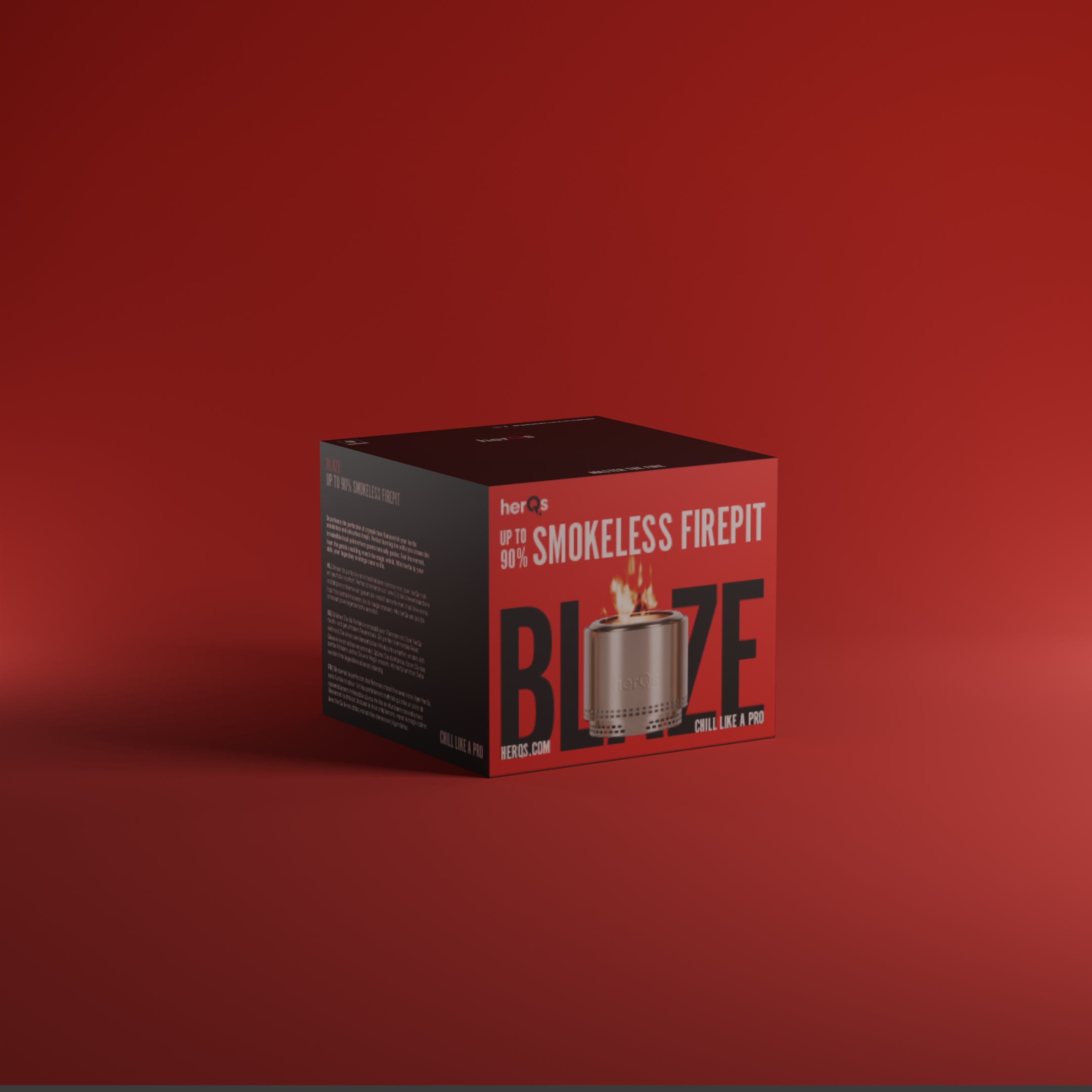 HerQs smokeless firepit blaze