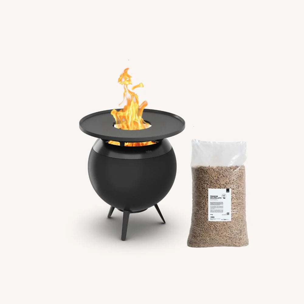 Höfats Moon 45 plancha BBQ set laag – inclusief gratis 15 kg premium pellets