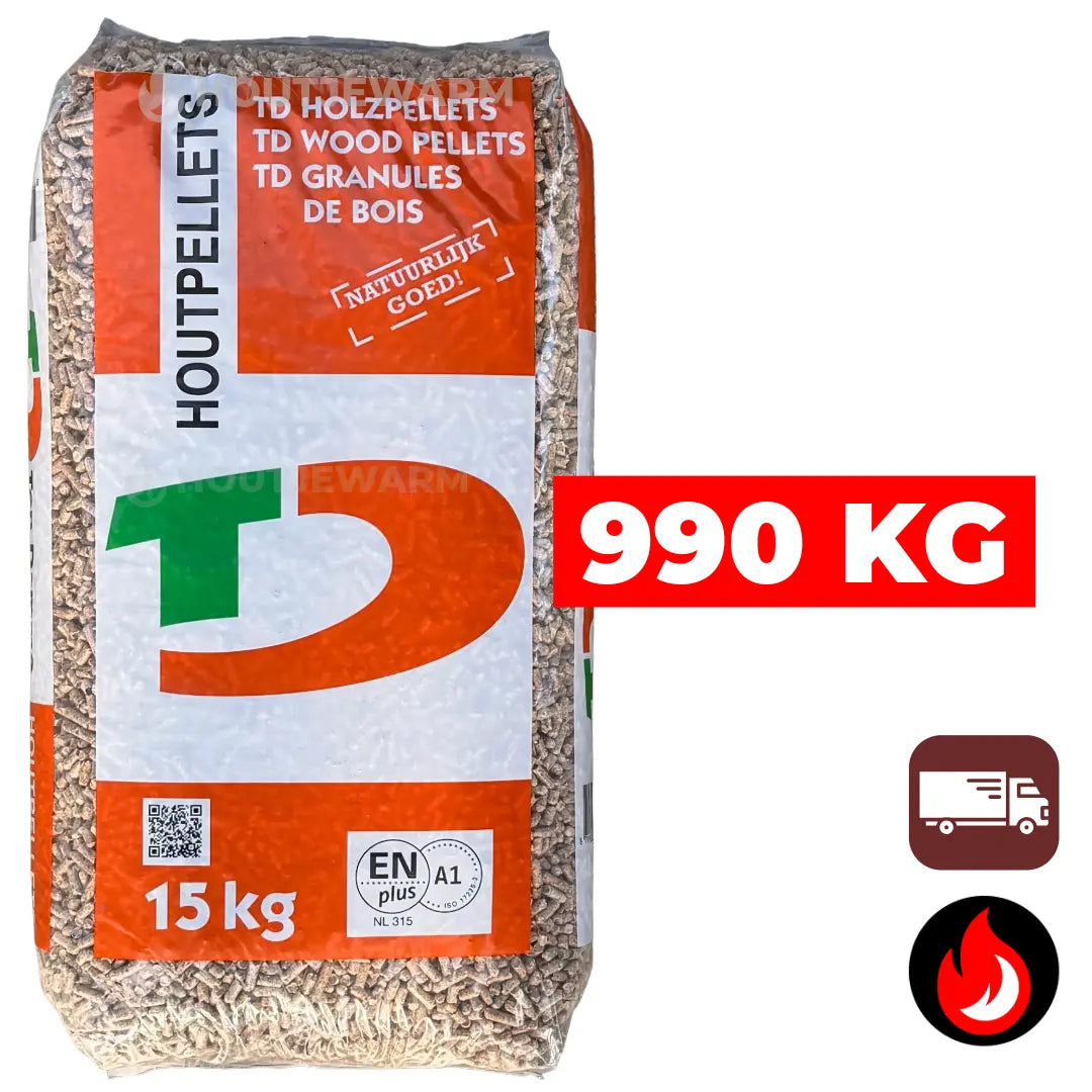 990 kg | Ten Damme (lichte) houtpellets | ENplus A1