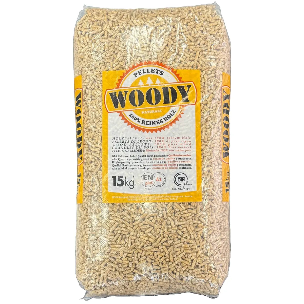 525 kg | Woody Premium (lichte) houtpellets | ENplus A1 & DIN+
